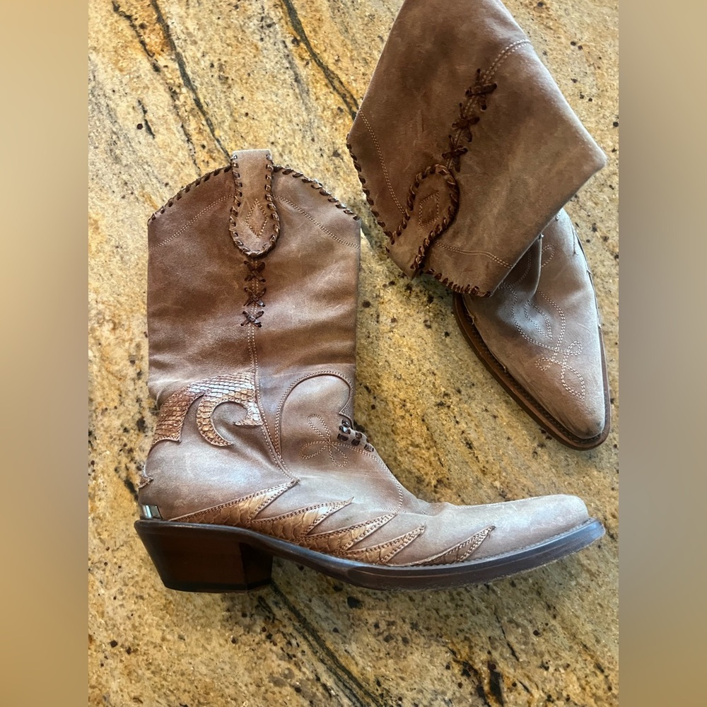 Roberto Cavalli Santiag Leather Boots